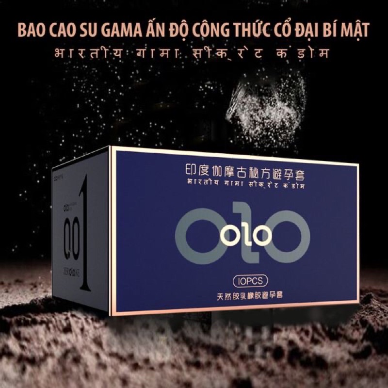 Bao cao su OLO Gamma Blue, Hộp 10 bcs, bao 001, bcs siêu mỏng 001, kéo dài thời gian quan hệ,hàng chính hãng - 001 STORE