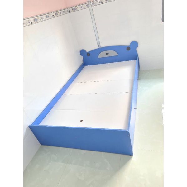 👨‍👩‍👧‍👦 Ảnh thật 👨‍👩‍👧‍👦 giường gấu cho bé - giường gấu 1m2x2m, 2 học kéo Trắng, Hồng, Xanh Kích #xuongnoithat.hcm