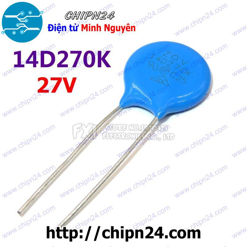 [5 CON] (KG2) Tụ chống sét Varistor 14D 27V 14D270K (Đường kính 14mm)