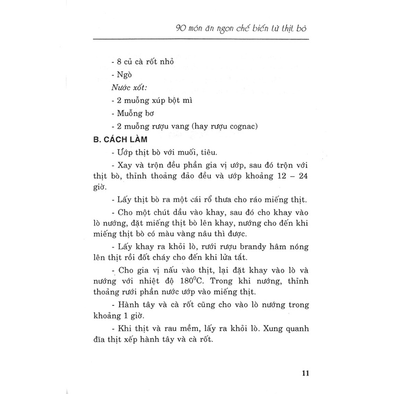 Sách - 90 Món Ăn Ngon Chế Biến Từ Thịt Bò