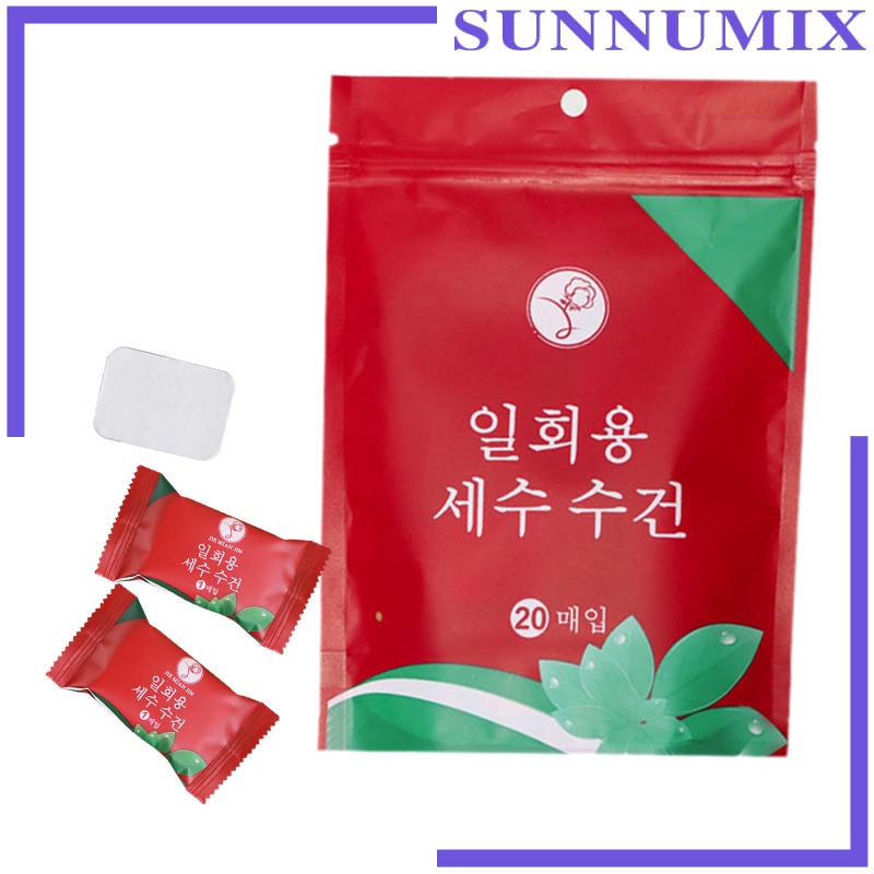 Set 20 viên nén khăn giấy/tiền xu dùng một lần tiện dụng khi đi du lịch