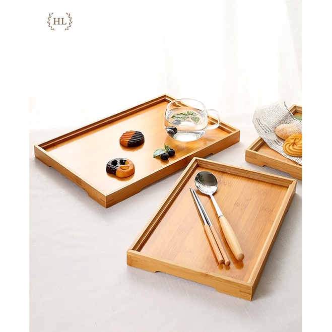 KHAY TRE CHỮ NHẬT DECOR | KHAY TRE CHUYÊN DỤNG ĐỰNG ẤM CHÉN, BÁNH NGỌT, DECOR