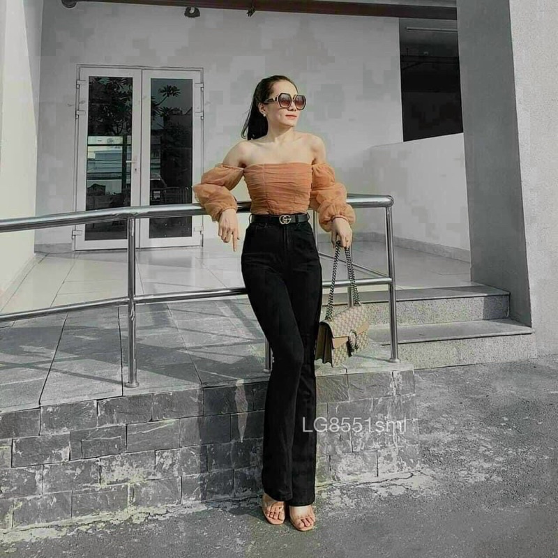 QUẦN JEANS LƯNG CAO ỐNG LOE