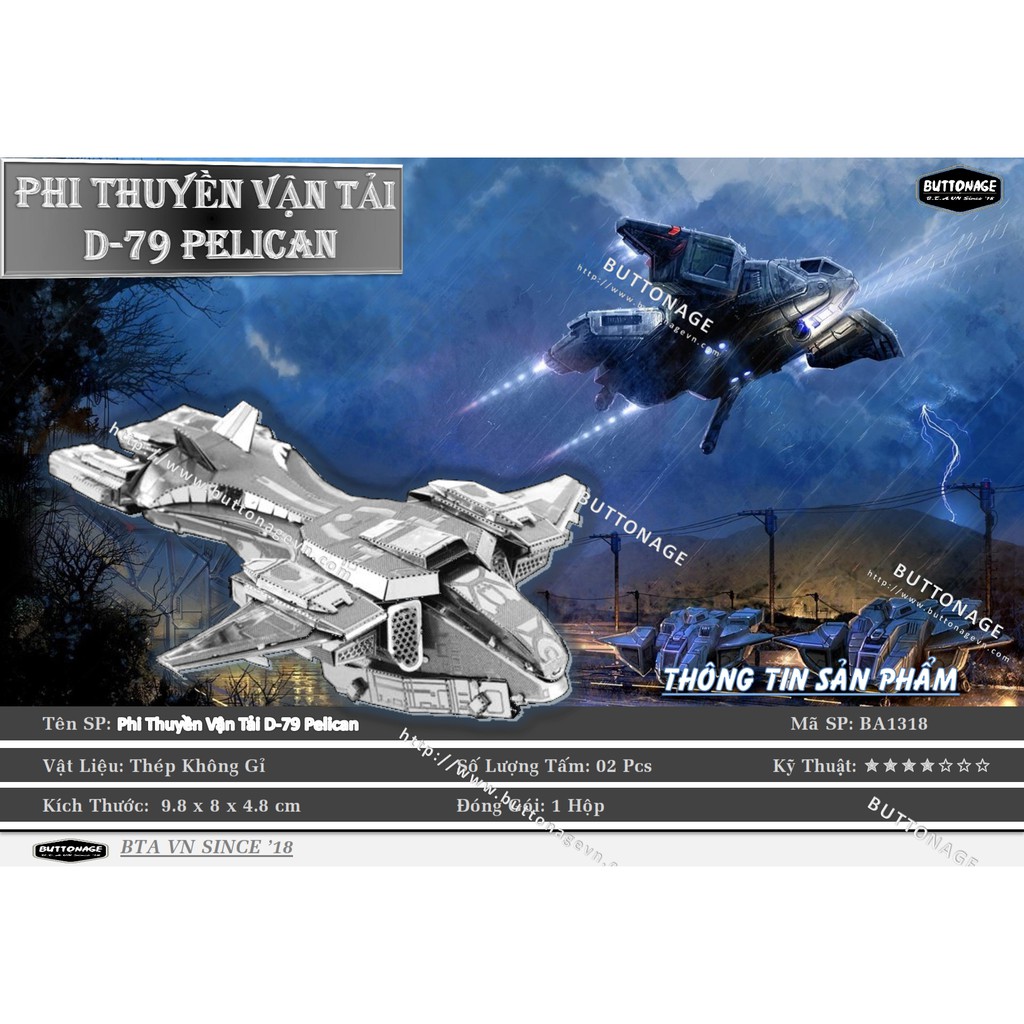 Mô Hình Lắp Ráp 3d Phi Thuyền Vận Tải D-79 Pelican