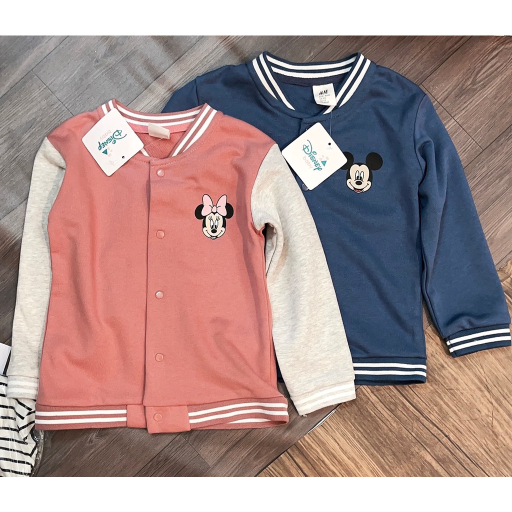 Áo Bomber hình Mickey hãng Disney cho bé từ đến tuổi 2 màu hồng và xanh