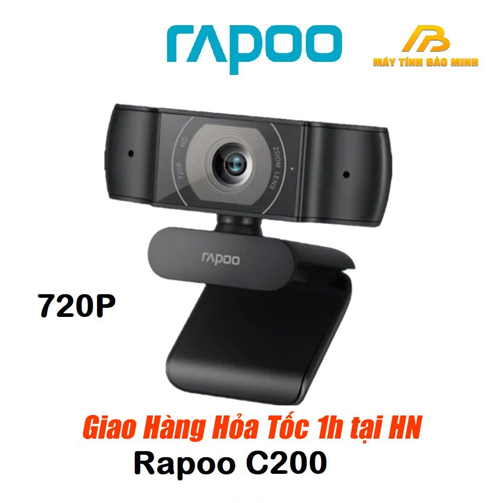 Webcam Máy Tính Rapoo C200 FullHD 720p - Webcam Rapoo C200 Chính Hãng BH 12 Tháng