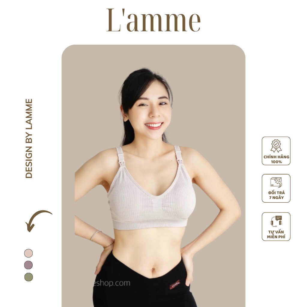 Áo ngực cho con bú A13 không gọng, chống chảy xệ co giãn 4 chiều, thấm hút cho mẹ bầu LAMME
