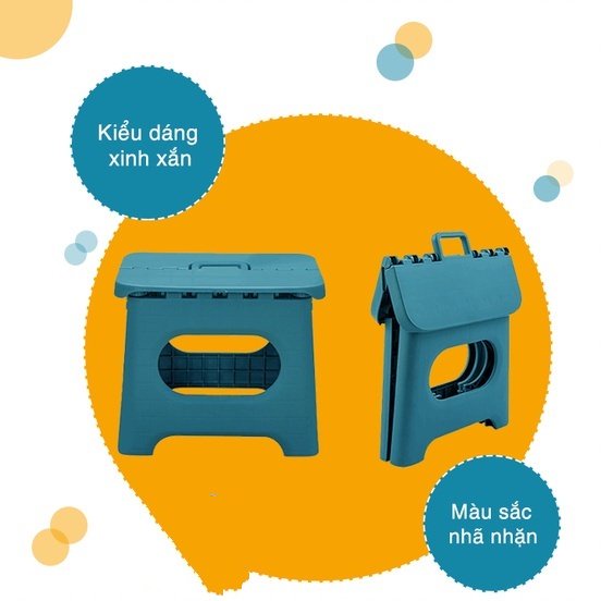 Ghế đẩu gấp gọn nhựa Việt Nhật hokori đa năng tiện ích VN2058