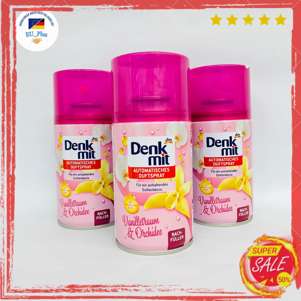 Xịt thơm phòng, hương hoa lan & vani 250ml, hãng Denkmit, Đức