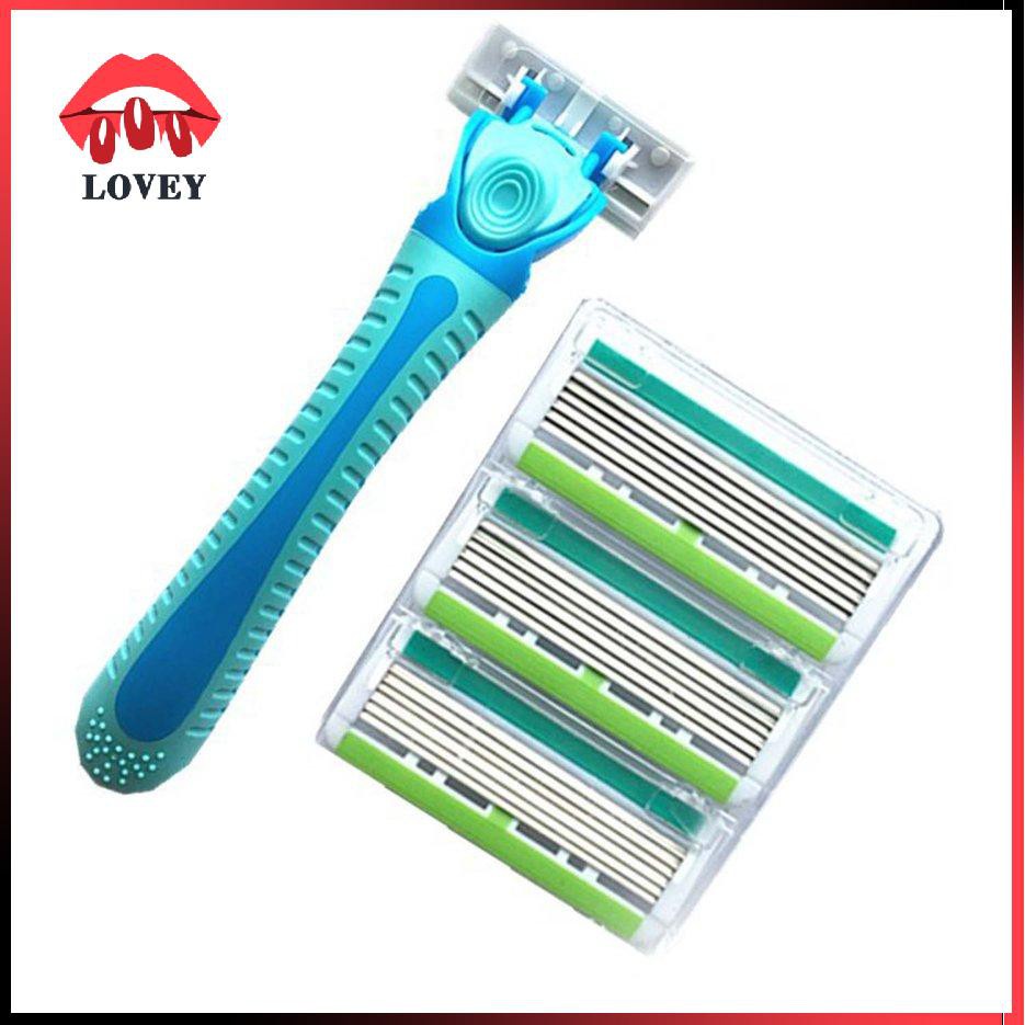 [Hàng mới về] Dao Cạo Lông 6 Lớp Bằng Thép Không Gỉ Tiện Dụng Cho Nữ