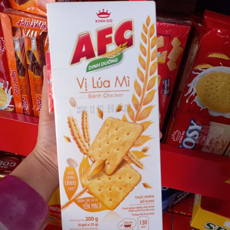 BÁNH AFC VỊ RAU/VỊ LÚA MÌ/ VỊ BÒ BÍT TẾT  400GR