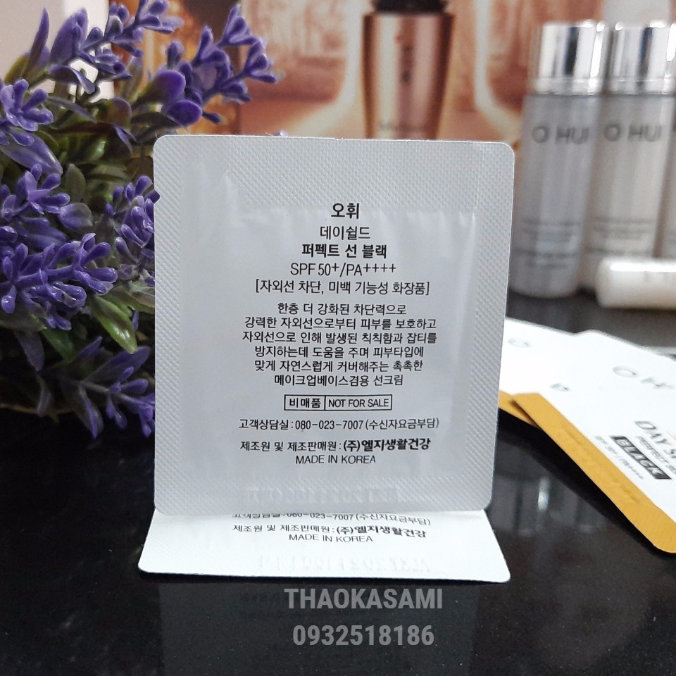 Sample Kem chống nắng cho da dầu OHUI Day Shield Perfect Sun Black 1ml