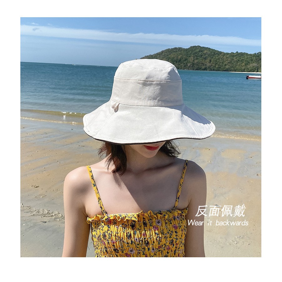 Mũ vành rộng 2 mặt Che nắng Mùa Hè Hàn Quốc Nón Rộng vành Che mặt Đi biển Thời trang