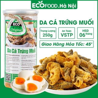 Da cá hồi trứng muối 250G Ecofood da cá lắc chiên giòn thơm đồ ăn vặt việt nam an toàn vệ sinh thực phẩm