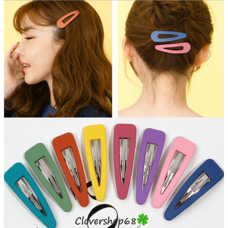 Kẹp tóc tam giác Hàn Quốc màu trơn   Clovershop68