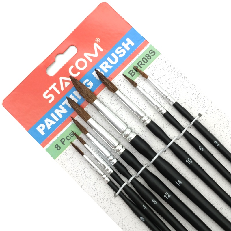 Bộ 8 Cọ Vẽ Stacom Đầu Tròn BPF08S