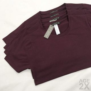 Áo Thun Trơn AGE2X Màu Đỏ Rượu