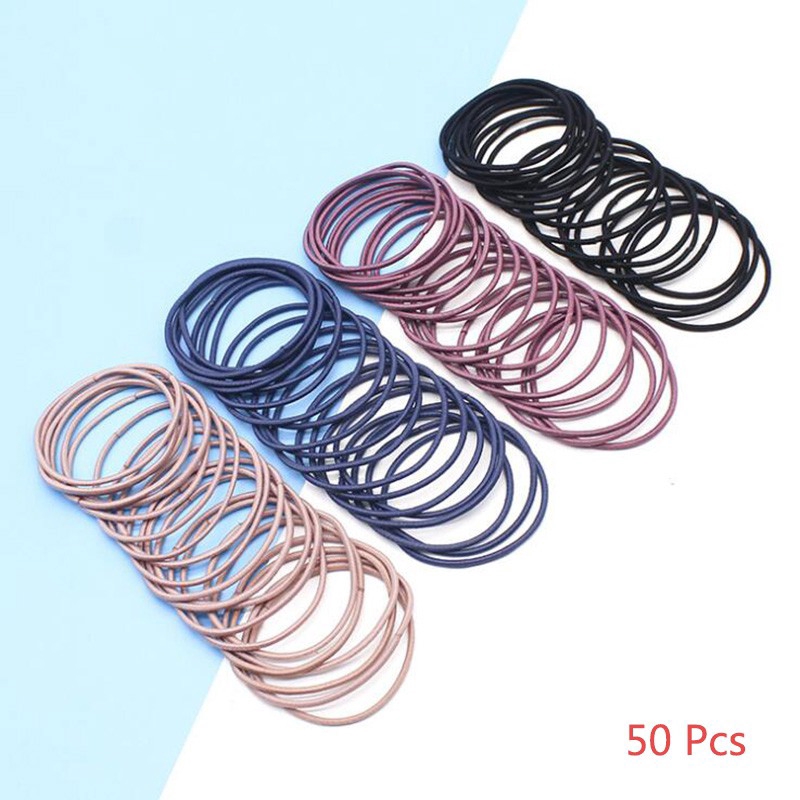Dây Thun Buộc Tóc Kiểu Dáng Đơn Giản 50 Cái