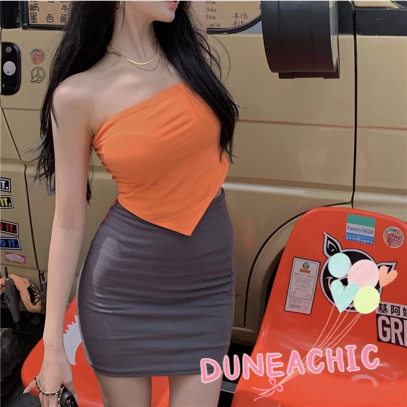 DUNEA Chân Váy Đen Eo Cao Dáng Ôm Quyến Rũ Trẻ Trung Cho Bạn Gái