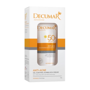 Kem chống nắng ngừa mụn Decumar 50g SPF 50 không bóng nhờn bít lỗ chân lông