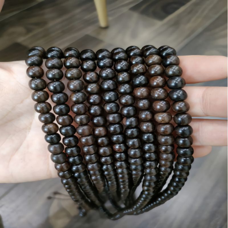 Vòng Tay Gỗ Mun Hoa 108 Hạt, Size 6mm -N90