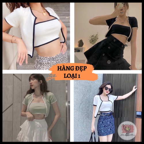 [Video Thật] Set 2 Áo Croptop  Áo Ống Kèm Khoác - AK0018 | steven.factory