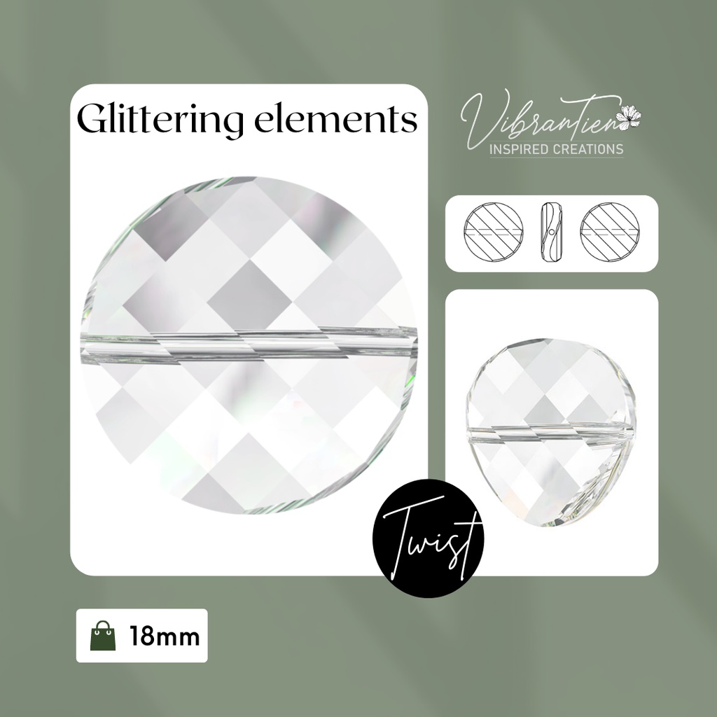 Pha lê Swarovski Áo tròn dẹt 18mm