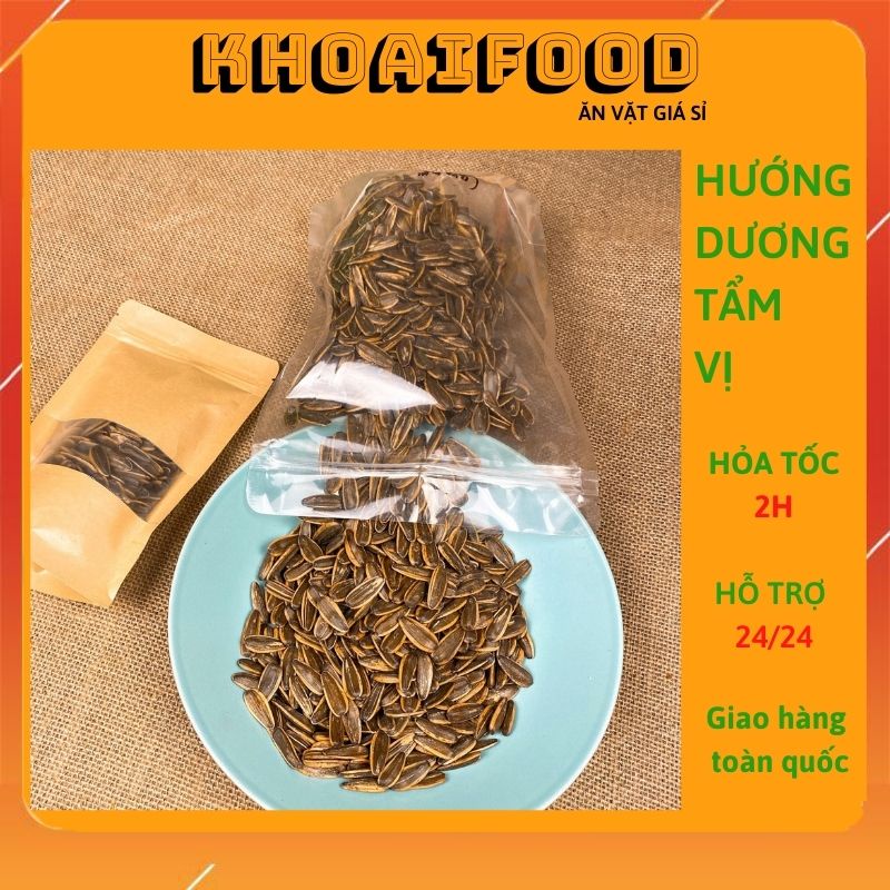 Hướng dương tẩm vị táo đỏ, caramen, óc chó, dừa, mix vị túi 500g