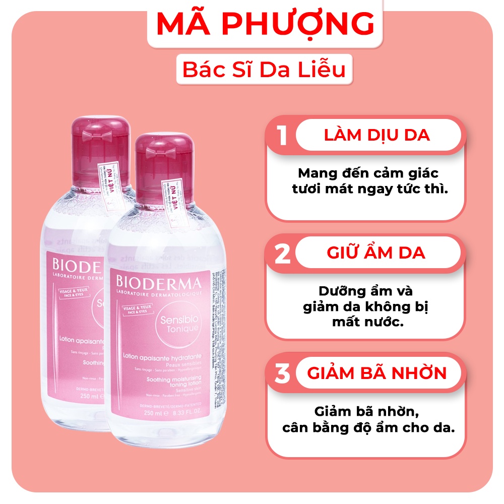 [CHÍNH HÃNG CÓ BILL] Nước hoa hồng toner cho da nhạy cảm Bioderma Sensibio Tonique
