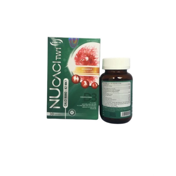 Canxi viên Nucaci TW1, bổ sung calci cho xương chắc khoẻ, phòng loãng xương, còi xương, tê bì chân tay -Lọ 30 viên