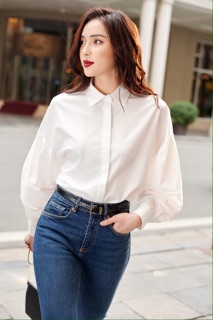  Sơ mi cotton lụa vai rơi - HBSM730