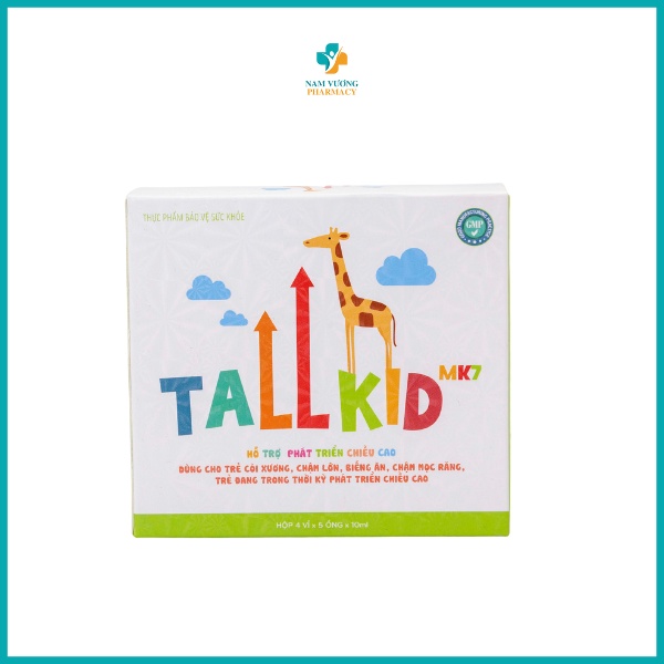 Tall Kid - Hỗ Trợ phát triển Chiều Cao Cho Trẻ Em - Tăng cường hệ miễn dịch, não bộ  Hộp 4 vỉ 5 ống *10ml