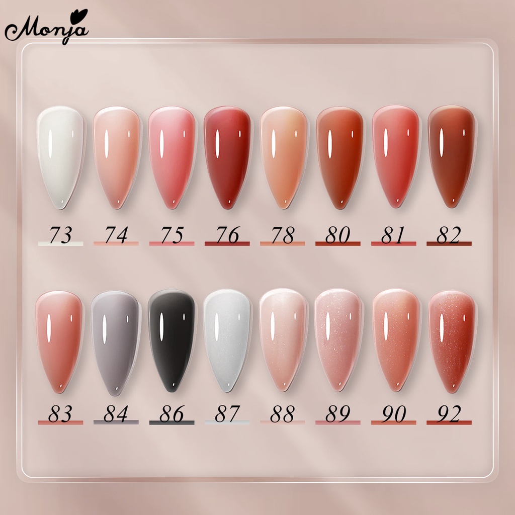 Gel sơn móng tay MONJA UV dạng thạch trong mờ DIY nhiều màu sắc tùy chọn 7.3ml