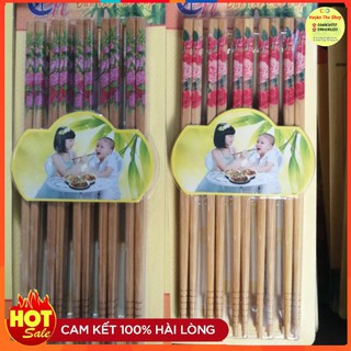 Combo 10 đôi đũa hoa chất lượng cao - Vỉ 10 đôi đũa hoa