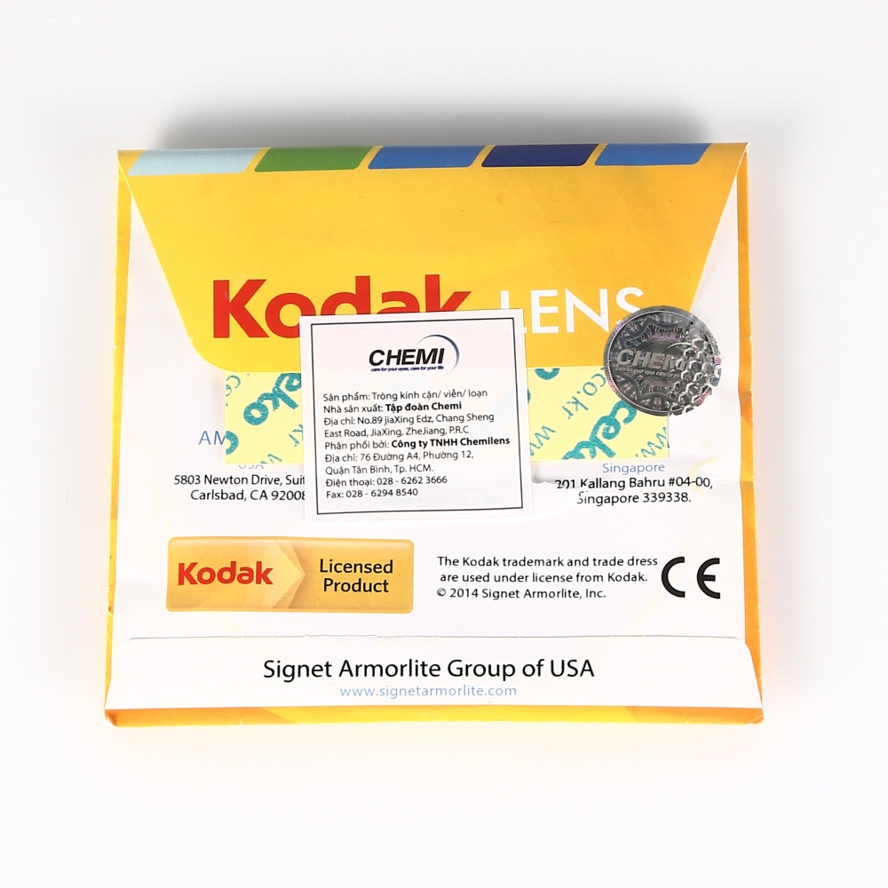Tròng kính ánh sáng xanh Kodak FSV 1.60 Asph UV Blue chính hãng của Mỹ