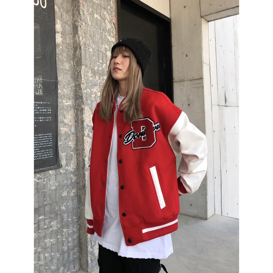 Áo Bomber, Varsity bóng chày dạ UNISEX tay da
