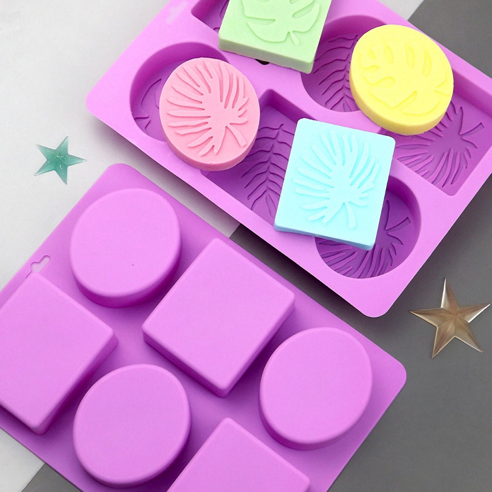 Khuôn Silicone 6 Ngăn Hình Chữ Nhật Làm Bánh / Xà Phòng / Socola