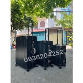 Vali kéo du lịch  full đen KHUNG NHÔM CHỐNG BỂ VỠ- CHỐNG RẠCH MÓC- CHỐNG XƯỚC SIZE20/24/29 (BH 5N)