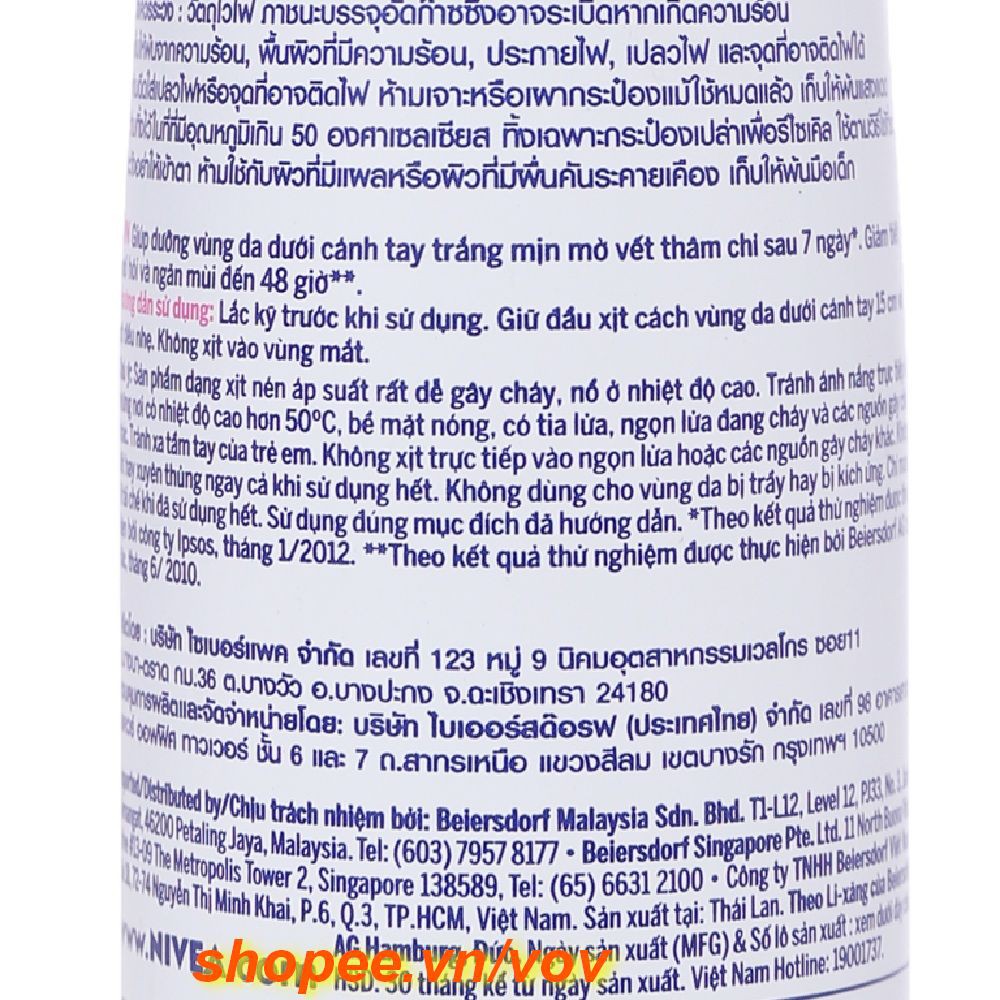 Xịt Ngăn Mùi Nữ Nivea 150ml Extra Whitening  mẫu mới 100% chính hãng. | BigBuy360 - bigbuy360.vn