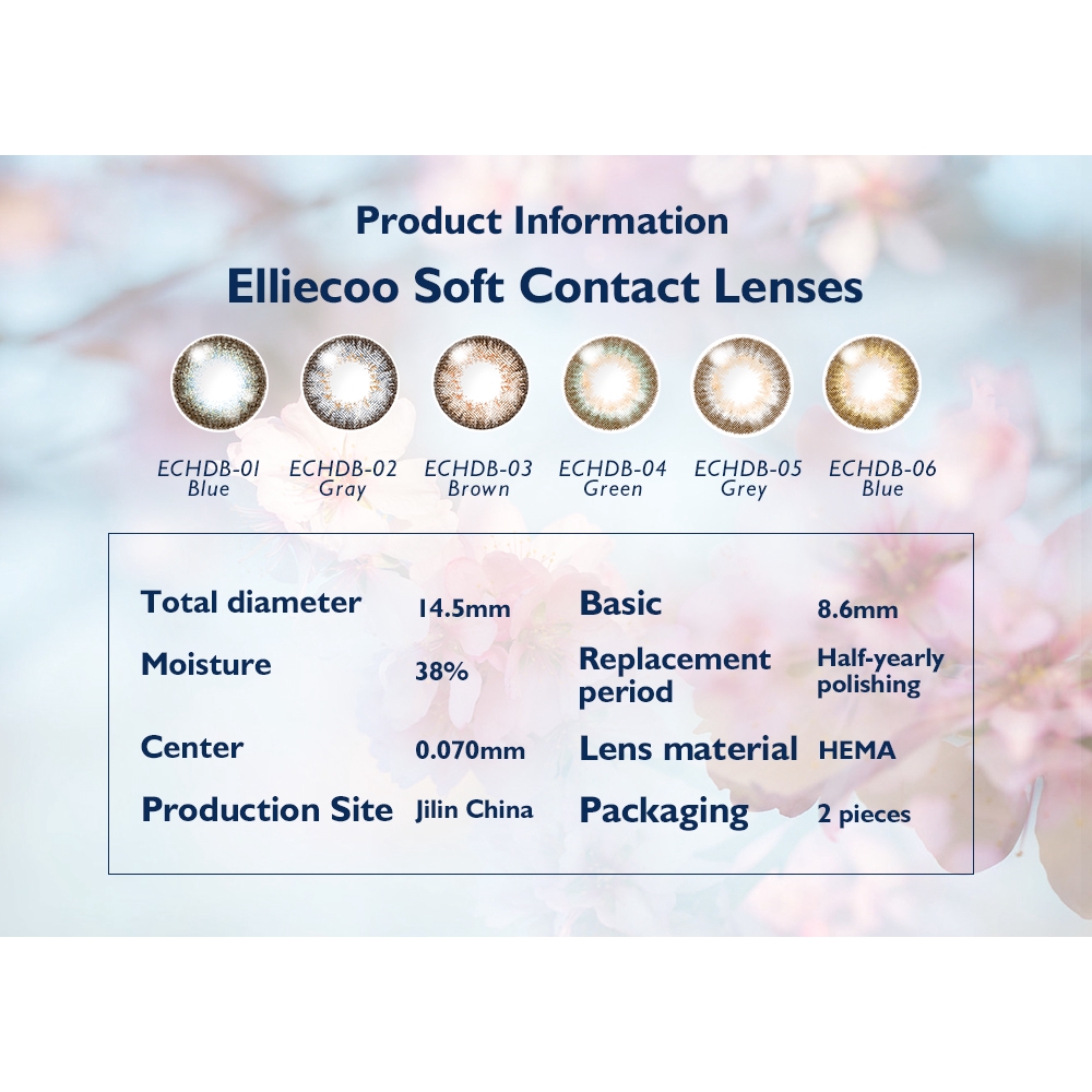 Bộ 2 cái / cặp kính áp tròng EllieCoo màu chocolate / vàng / xanh lá dùng làm đẹp / hóa trang