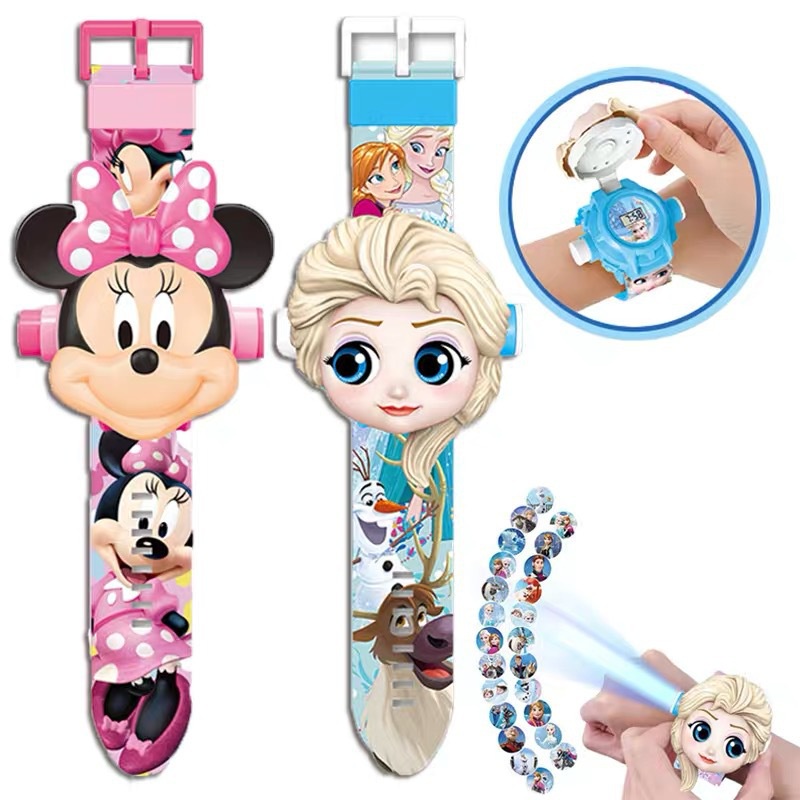 Đồng hồ led trẻ em Đồng Hồ Điện Tử Chiếu Hoạt Hình Frozen Elsa Spiderman PAW Patrol Autobots Ultraman Hello Kitty Cho Bé Trai Và Bé Gái