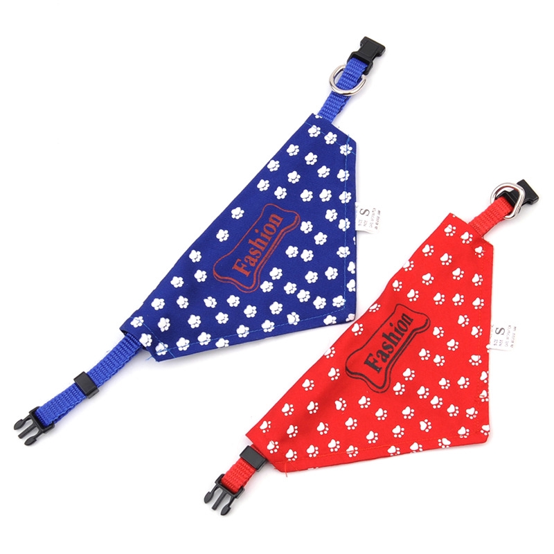 Khăn quàng cổ cho thú cưng hình tam giác họa tiết dấu chân xinh xắn