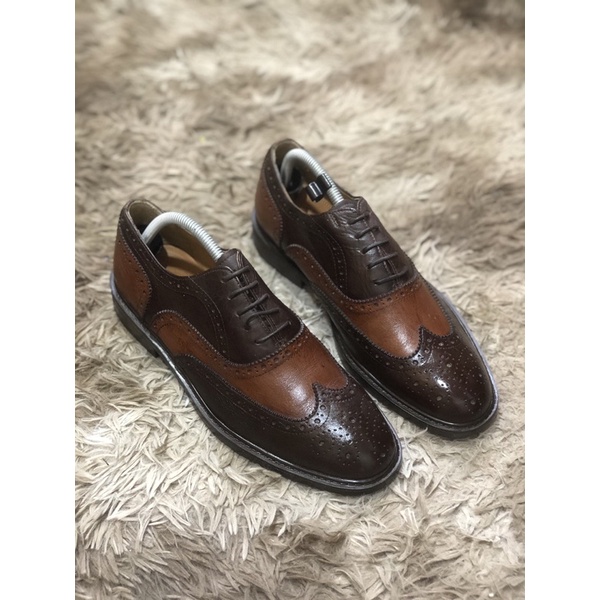 [TonaShoe] [Giày 2hand] [Size 41] Giày Tây Kiểu Dáng Wingtips Kết Hợp Hai Màu Cá Tính