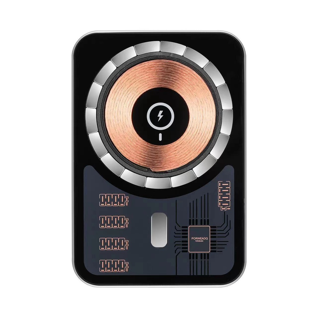 Bộ Sạc Nhanh Không Dây Trong Suốt Có Nam Châm Gắn Xe Hơi Cho iPhone 14 13 12 11 Pro Max