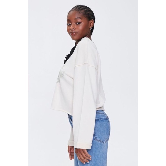 Áo tay dài Floral Graphic Split-Neck Pullover F21 XK