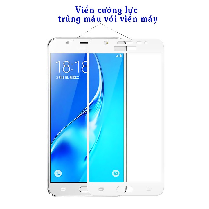 Kính cường lực Samsung J7 Prime full màn tặng kèm keo chống hở mép - 3 màu đen/ trắng/ vàng