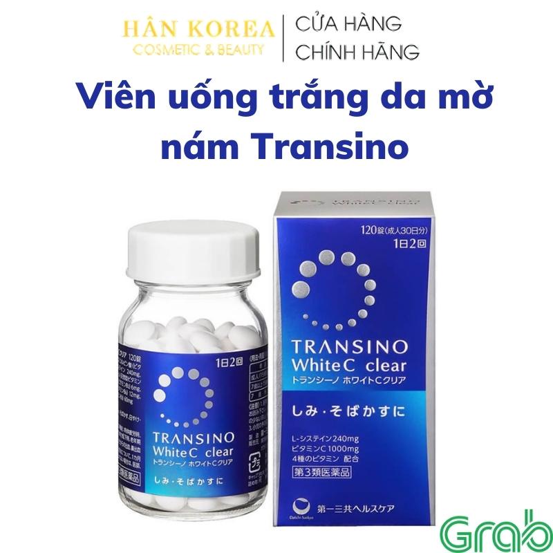 Viên uống Transino White C Clear 120v, trắng da, mờ nám, tàn nhang, chống lão hóa da Hân Korea