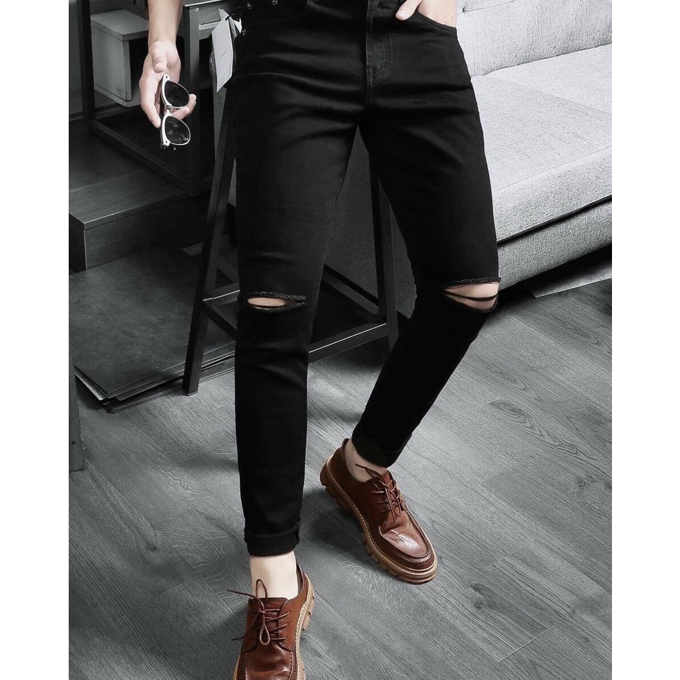 Quần jean dài nam chất vải dày dặn, tone màu nguyên bản form slim fit tôn dáng 6480
