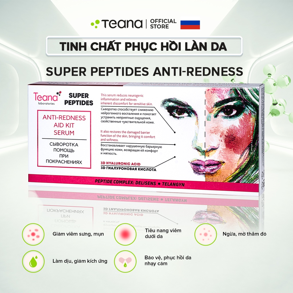 Set sample trải nghiệm Teana super peptides giảm mụn ẩn, mụn viêm sưng