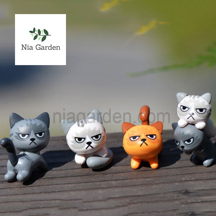 Mô hình mèo trang trí tiểu cảnh chậu cây terrarium Nia Garden N5